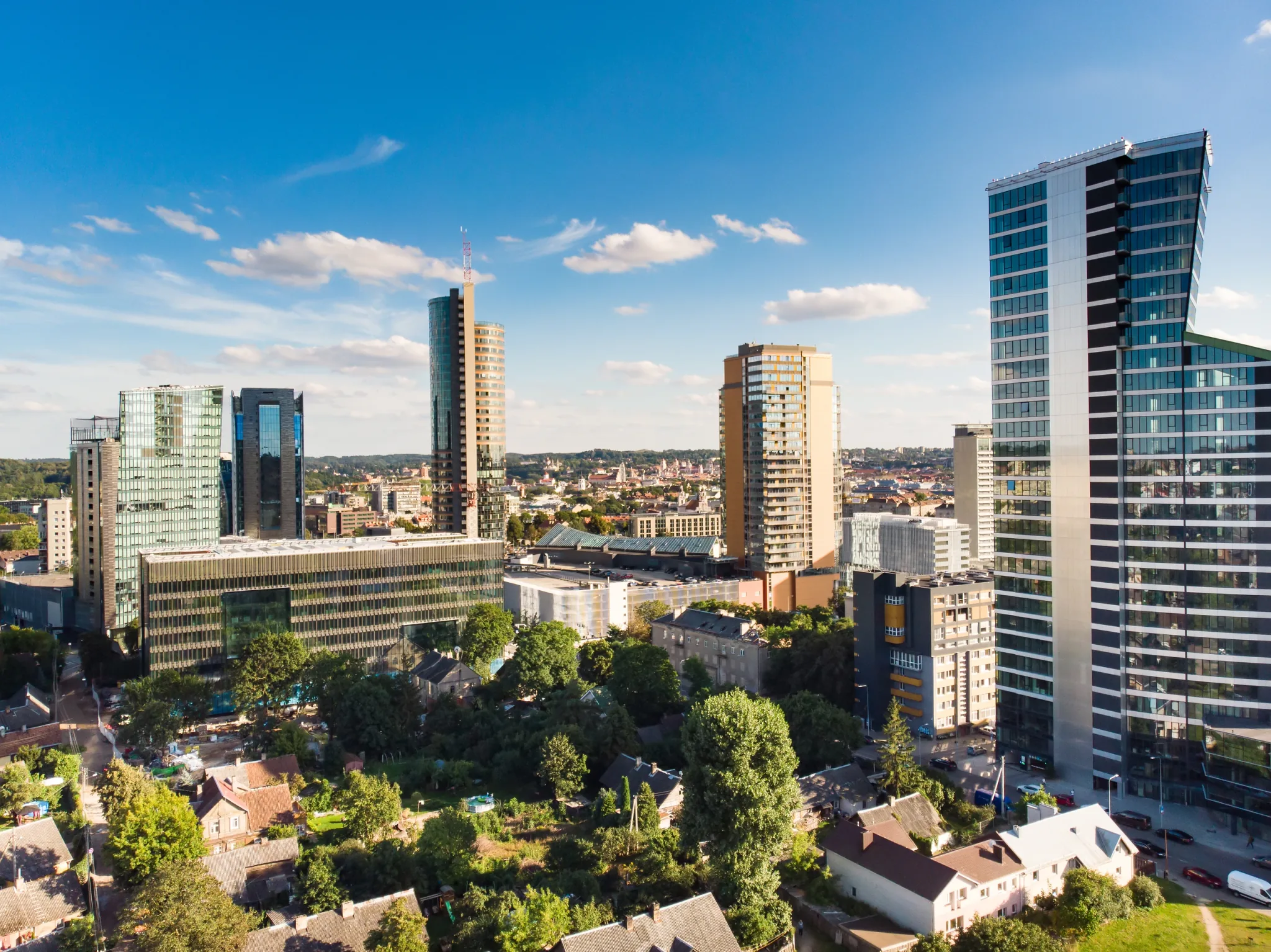 Vilniaus verslo centro panorama – hero fonas